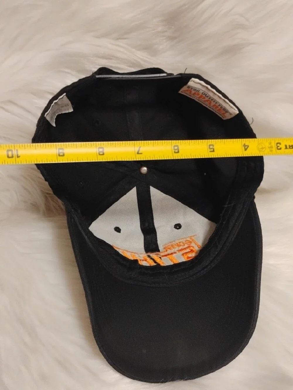 (C-75) Team STIHL Black Baseball Cap W Embroidered Orange Logo